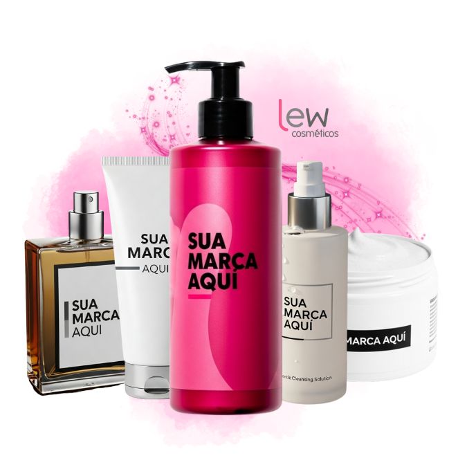 cosméticos feitos por fabrica de cosméticos terceirizada. Perfume, cremes e esfoliante facial