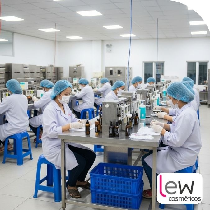fábrica fazendo cosméticos terceirizados